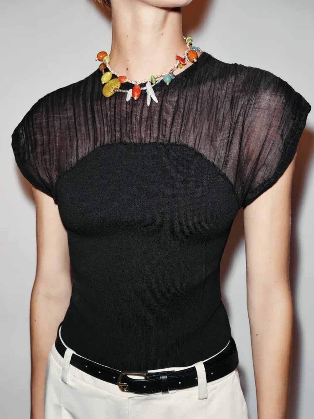 ZARA COMBINATION KNIT TOP